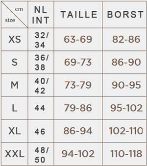 Joha Joha dames ondergoed maattabel