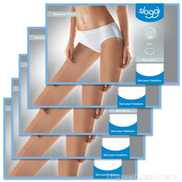 Sloggi ondergoed midi slips sensual fresh 10092845 | Gratis verzending* |  Lingeriehuisonline