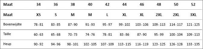 Ten Cate dames thermoshirt 30241 maatadvies Ten Cate dames thermoshirt 30241 maatadvies