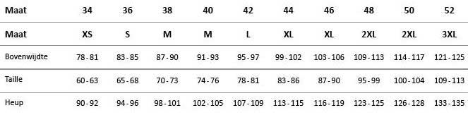 Ten Cate hipsters Fine 30059 maatadvies Ten Cate hipsters Fine 30059 maatadvies