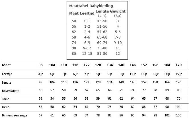 Ten Cate nachthemd meisjes 30138 maatadvies Ten Cate nachthemd meisjes 30138 maatadvies